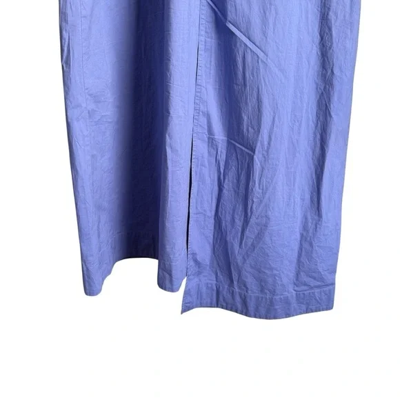 Tyler boe Cynthia Midi Wrap Dress Women Sz Medium Iris Blue Sleeveless 1/2 Zip - Picture 10 of 13